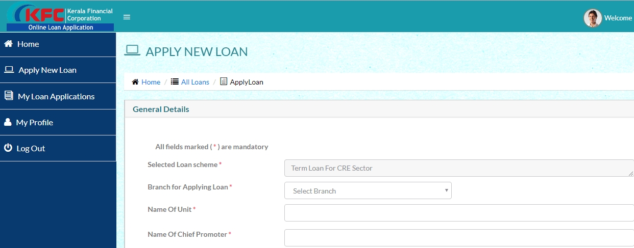 KFC Loan Application Form