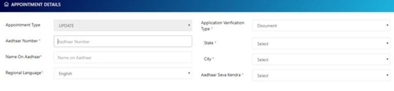 Aadhaar Appointment Online Booking Aadhaar Number