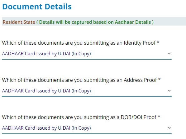 Pan card download Aadhaar document details