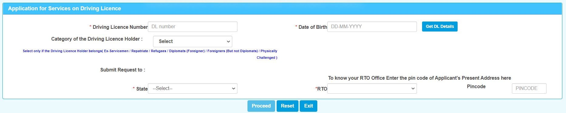 Date of Birth Driving License Online Sarathi