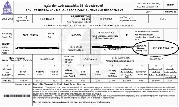 BBPM Khata Transfer Online Offline Application Bangalore Karnataka