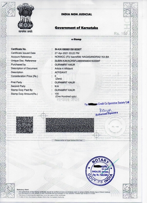 Single Girl Child Certificate Bangalore