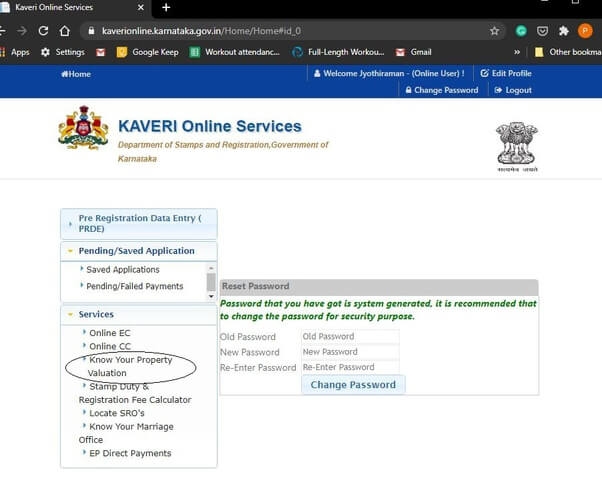 Karnataka Kaveri Government's Guidance Online Value