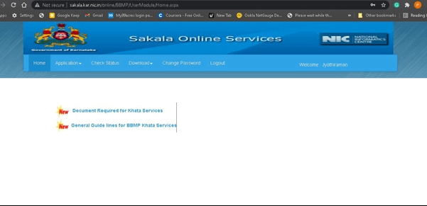 Download Khata Certificate Bangalore Sakala
