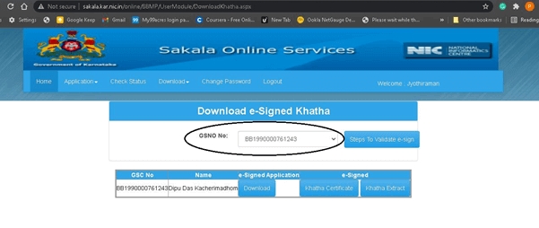 Download Online Khata Certificate Karnataka Sakala