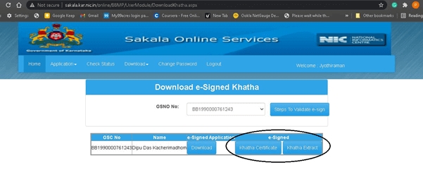 Download Online Khata Certificate