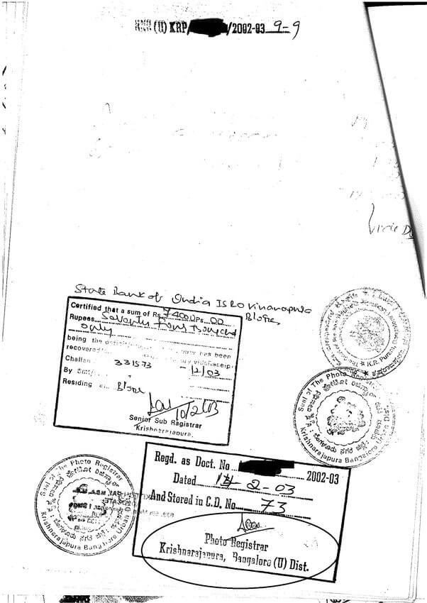 Encumbrance Certificate Karnataka