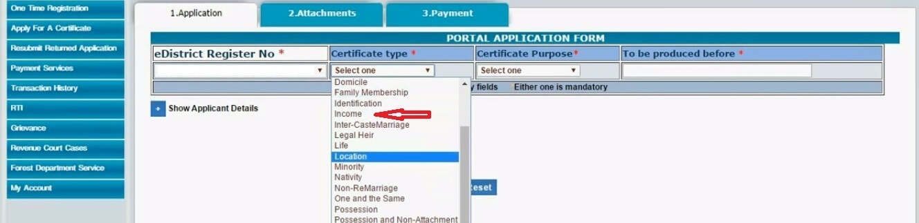 Income Certificate Kerala Online Application