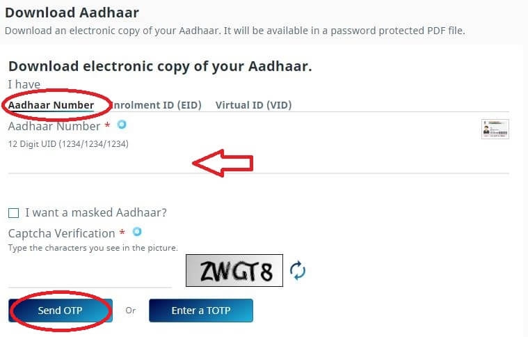aadhar card download uidai by aadhaar number