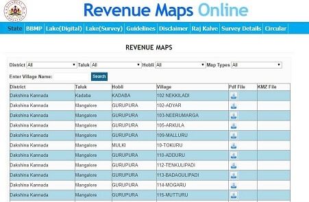 Bhoomi Revenue Maps Online