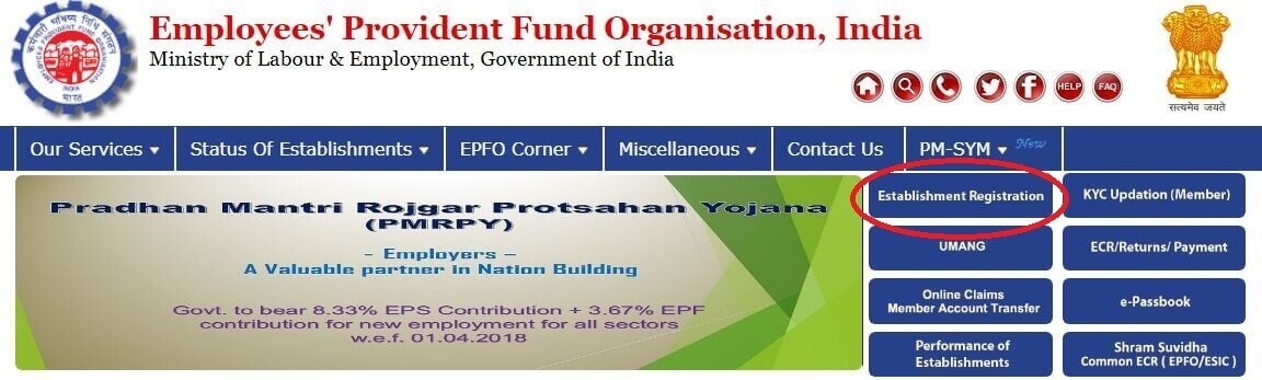 Pradhan Mantri Rojgar Protsahan Yojana Establishment Registration