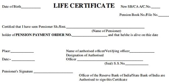 Life Certificate Pensioner