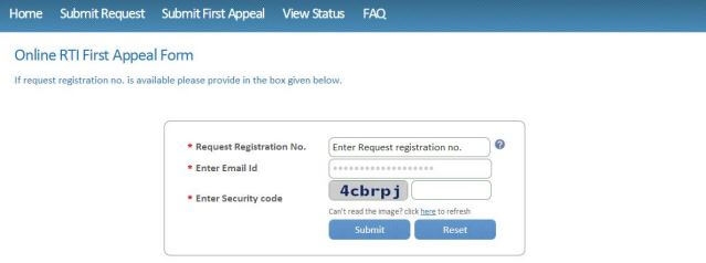 RTI karnataka online application first appeal form