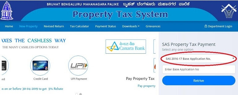 BBMP online tax payment 2019-20