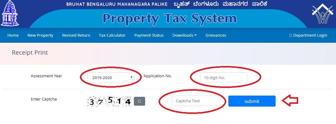 bbmp tax payment download receipt challan 2019-20