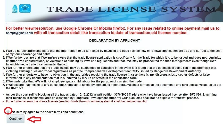 BBMP Trade License Citizen Services Online New Registration