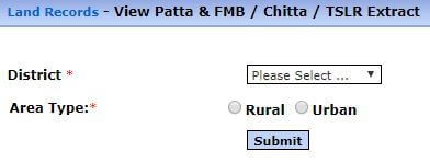 Patta Chitta TSLR Adangal Online Land Records Tamil Nadu District Area