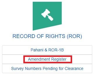 Amendment Register CCLA Adangal Pahani RoR-1B Telangana Land Records Online