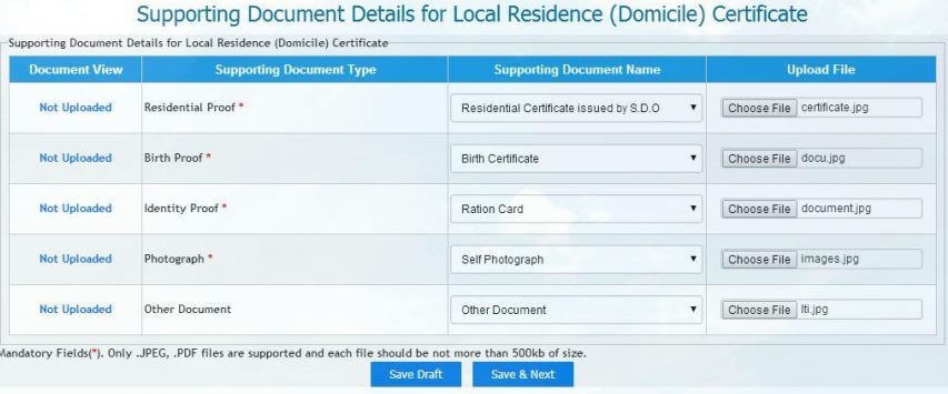 domicile certificate west bengal online supporting documents
