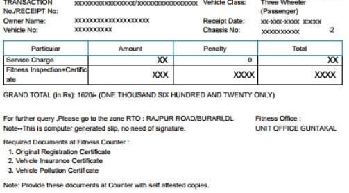 Fitness Certifcate Online Application Telangana