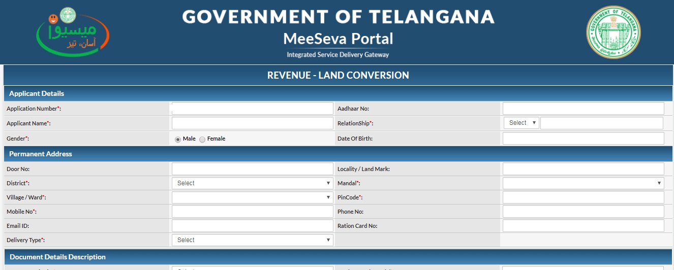 Telangana Meeseva Land Conversion Certificate
