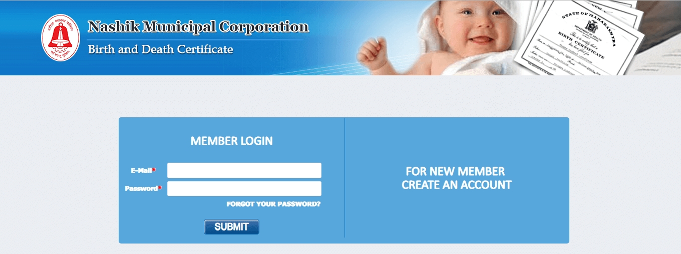 Nashik Muncipal Corporation birth certificate search login 