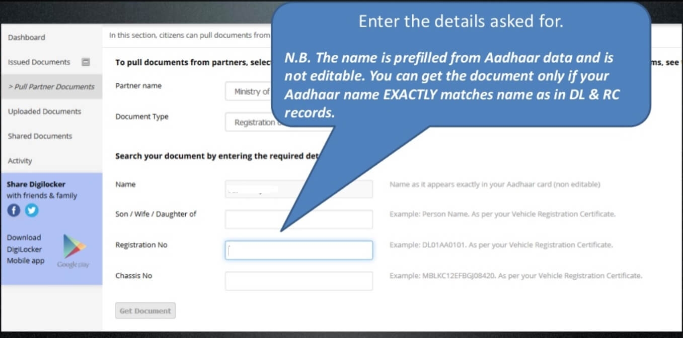 Digilocker Registration Certificate Hindi