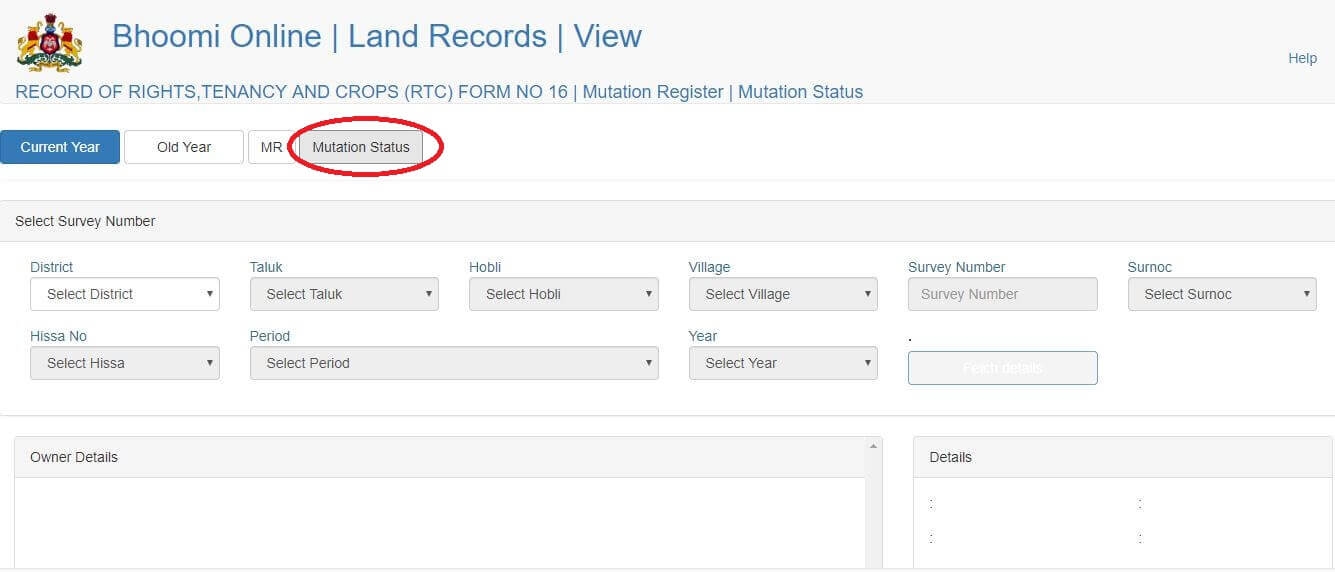 Bhoomi Online Mutation Status