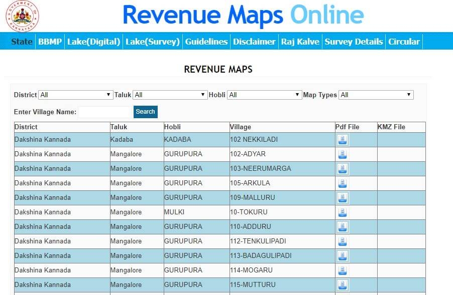 Bhoomi Revenue Maps Online
