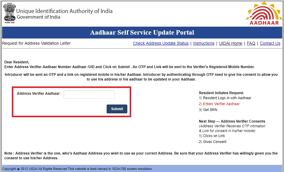 Address verifier Update address online without document Address Validation Letter kannada