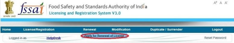 fssai license renewal kannada
