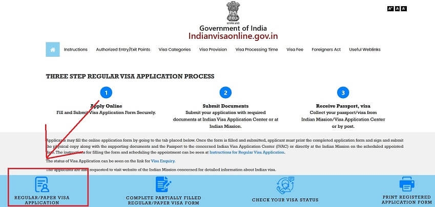 Get India regular visa for US Citizens