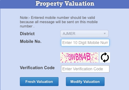 Fresh Valuation property registration Rajasthan