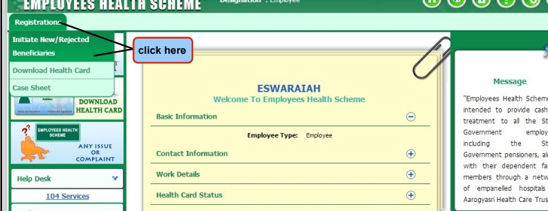 Employee Health Scheme Telangana