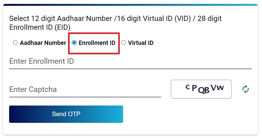 download aadhaar card by Enrollment id