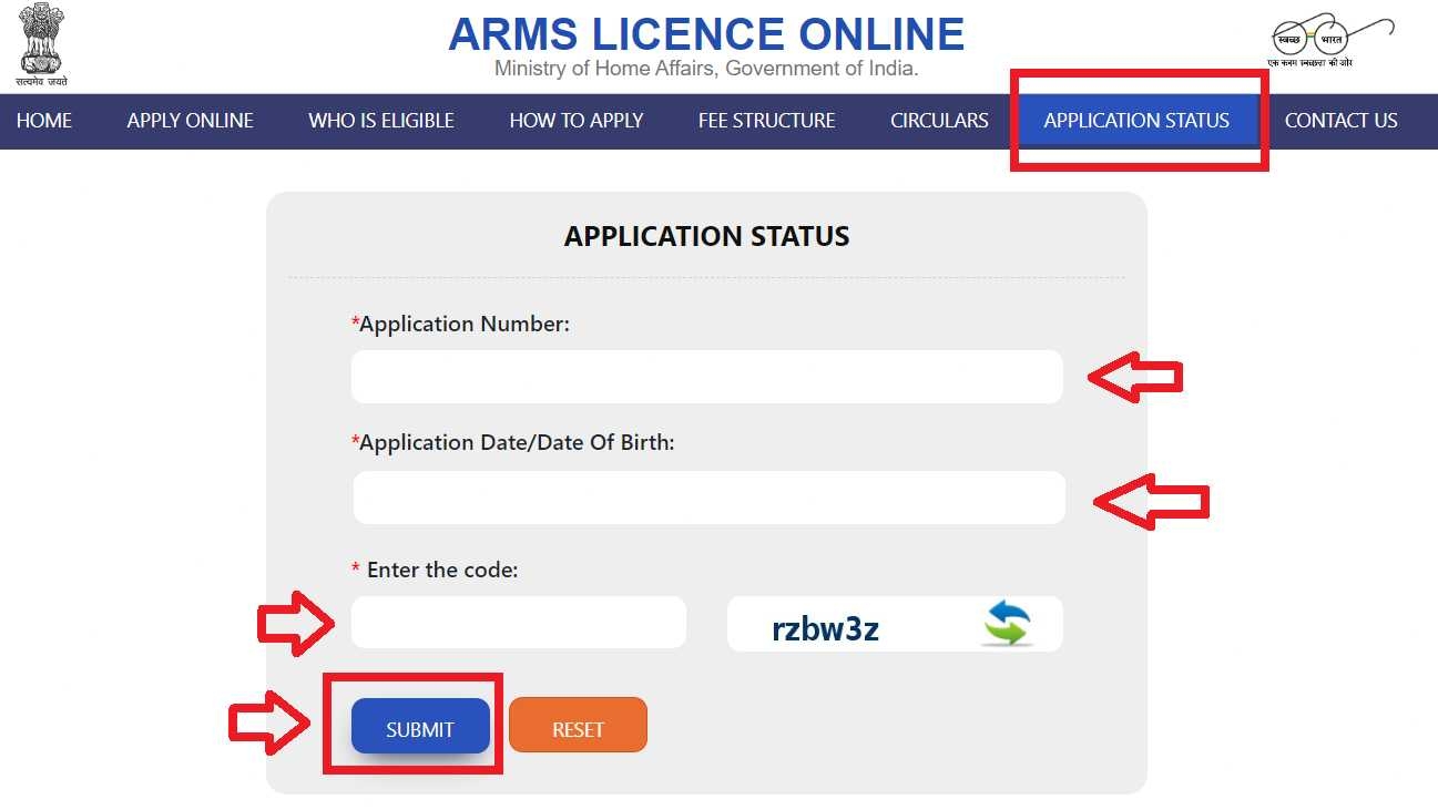 track status gun license Mizoram