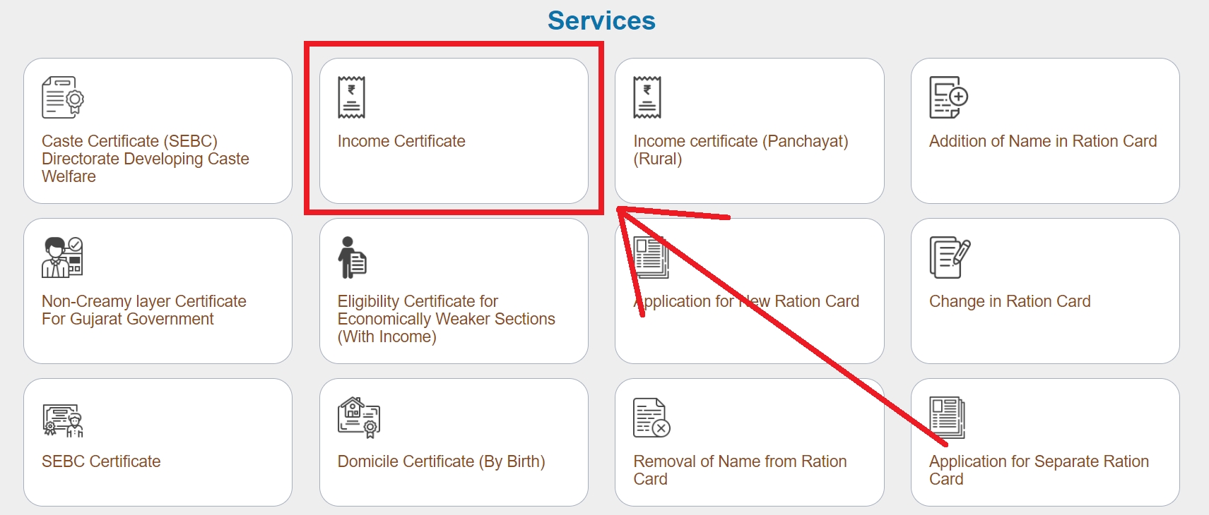 Income Certificate Online Application Rajkot