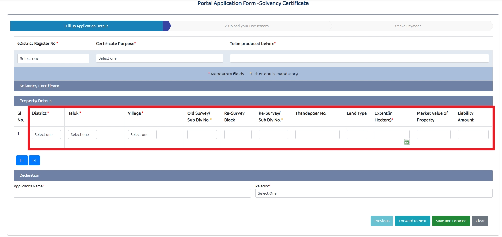 Solvency certificate kerala online application