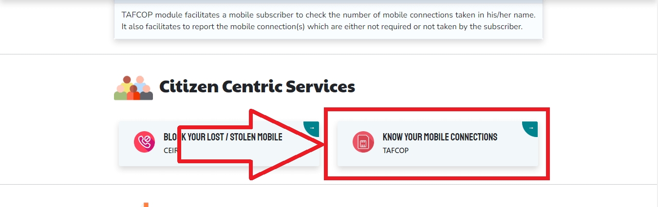 tafcop know your mobile connection