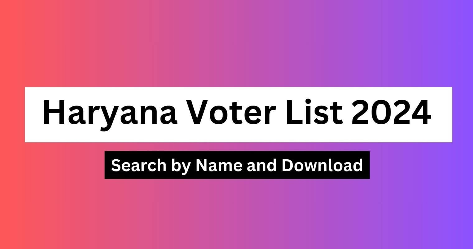 Haryana Voter List Search By Name